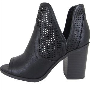 Black Open Toe Booties